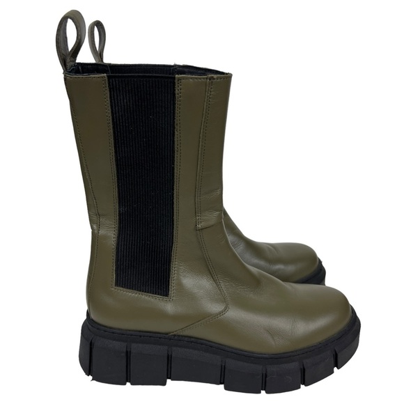 Free People x Alohas Lugged Platform Chelsea Pull On Leather Boots - Picture 7 of 10